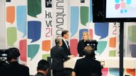 Jyrki Katainen ja Jutta Urpilainen Ylen vaalistudiossa lokakuussa 2012.