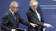 New Yorkissa toimivan tutkimusinstituutti International Peace Instituten (IPI) johtaja Terje Röd-Larsen ja ulkoministeri Erkki Tuomioja.