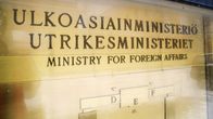 Ulkoasiainministeriön nimikilpi.