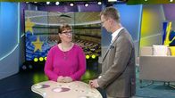 Aamu-tv:n eurovaalitentissä vasemmistoliiton Merja Kyllönen.