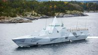 Ruotsalainen korvetti HMS Visby osallistui etsintöihin Tukholman saaristossa sunnuntaina.