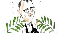 Juha Sipilän karikatyyri