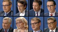 Suurimpien puolueiden puheenjohtajat.