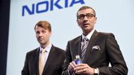 Risto Siilasmaa ja Rajeev Suri Nokian tiedotustilaisuudessa.