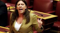Zoe Konstantopoulou puhuu Kreikan parlamentissa Ateenassa