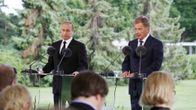 Vladimir Putin ja Sauli Niinistö tiedotustilaisuudessa Kultarannassa perjantaina