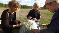 Taidekasvattaja Maija Tavastila ja taidekerholaisia Hauhon yhtenäiskoululla