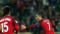 Cristiano Ronaldo juhlii maalia.
