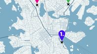 Helsingissä sijaitsevia parkkialueita.