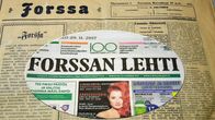 Etusivu Forssan Lehden ensimmäisestä ja sata vuotta myöhemmin ilmestyneestä lehdestä