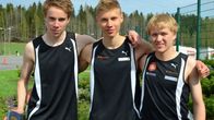 IF Raseborgs FM-vinnare i terränglöpning, från vänster Arto Talvinen, Marko Vendelin, Otto Loukkalahti.