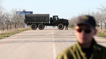 Ukrainian military air base outside Sevastopol, Ukraine, 03 March 2014. The 