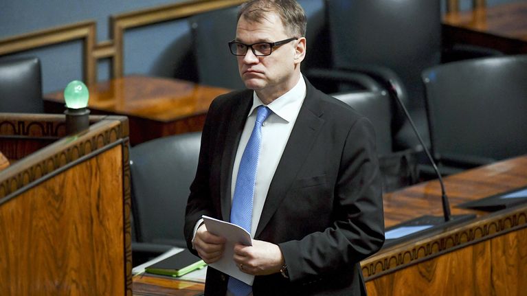 Pääministeri Juha Sipilä eduskunnan täysistunnossa Helsingissä 14. helmikuuta