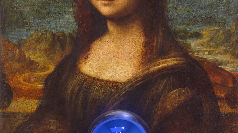 Jeff Koons: Gazing Ball (da Vinci Mona Lisa) (2015). 