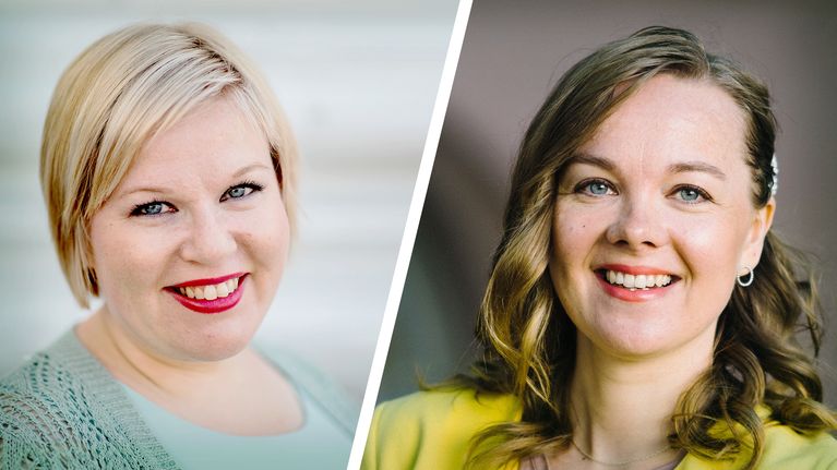 Keskustan Annika Saarikko ja Katri Kulmuni.