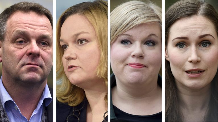 Helsingin pormestari Jan Vapaavuori, perhe- ja peruspalveluministeri Krista Kiuru, tiede- ja kulttuuriministeri Annika Saarikko ja pääministeri Sanna Marin.