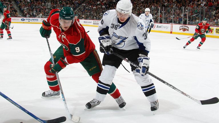Mikko Koivu Minnesota Wild ja Jussi Jokinen  Tampa Bay Lightning 