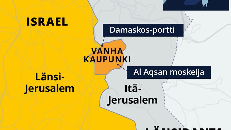 Kartta Jerusalemista.