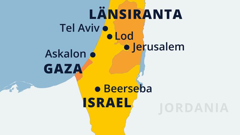 Kartalla Israel, Gaza ja Länsiranta