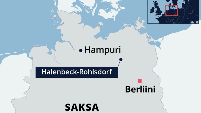 Kartalla Halenbeck-Rohlsdorfin kylä Saksassa.
