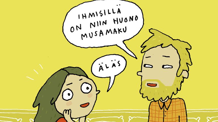 Aiju Salmisen sarjakuvakolumni.