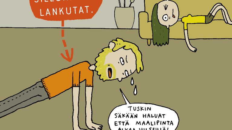 Aiju Salmisen sarjakuvakolumni.