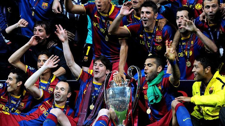 Barcelona juhlii Mestarien liigan voittoa.