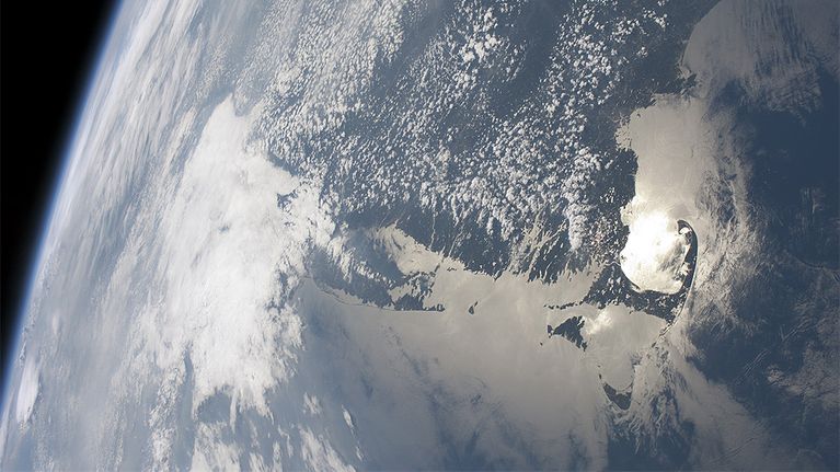 Yhdysvaltain itärannikko nähtynä Kansainväliseltä avaruusasemalta.