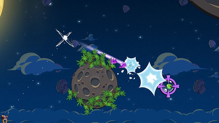 Kuvakaappaus Angry Birds Space -pelistä.