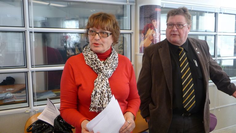 Perussuomalaisten ehdokkaat Etelä-Karjalan Radion vaalitentissä olivat Marja-Leena Leppänen ja Erkki Saarimäki.