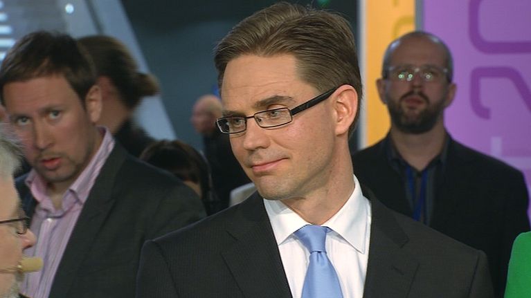 Kokoomuksen Jyrki Katainen Musiikkitalossa.