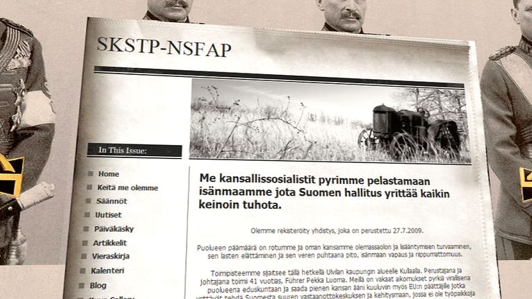 Kuva natsipuoluoeeksi tähtäävän järjestön verkkosivuilta.