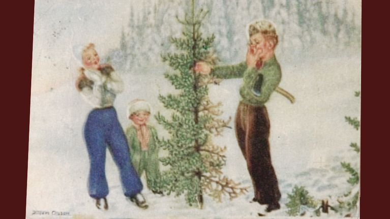 Kuvassa vanha joulukortti.