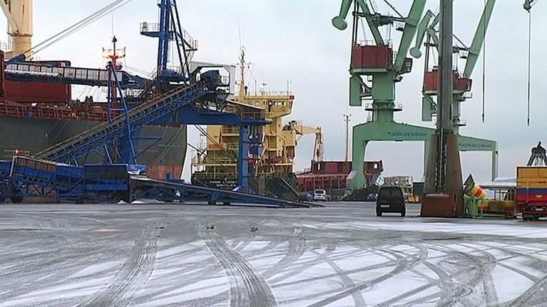 M/S Thor Liberty Kotkan Mussalon satamassa 22. joulukuuta.