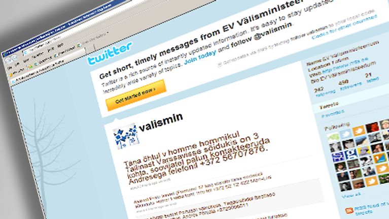 Viron ulkoministeriön Twitter-sivu