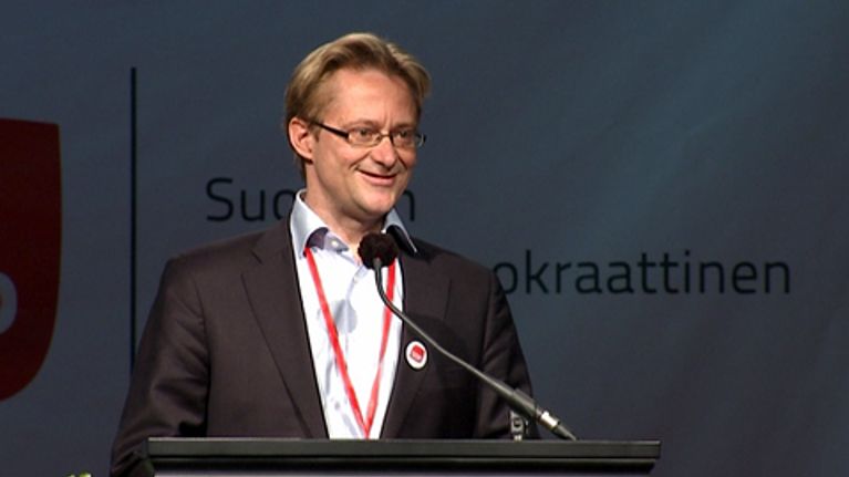 SDP:n vastavalittu puoluesihteeri Mikael Jungner.