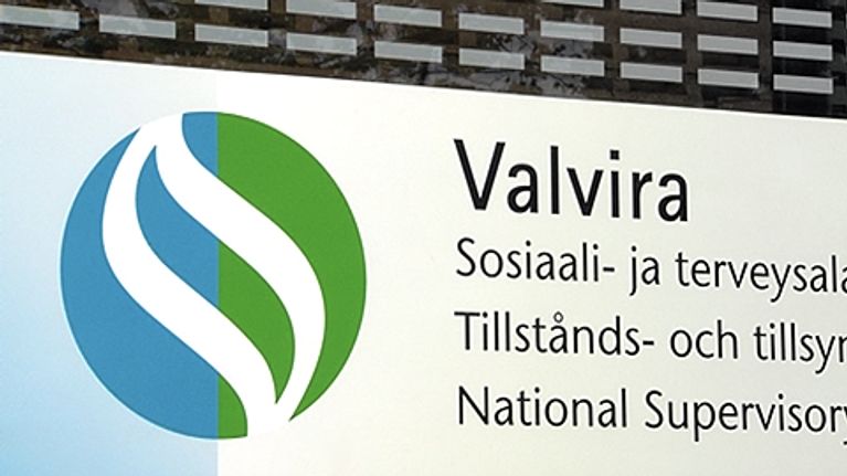 Sosiaali- ja terveysalan valvontaviraston Valviran kyltti ja logo.