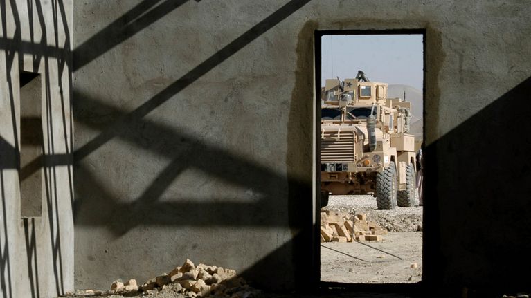 Amerikkalainen MRAP-panssariajoneuvo Afganistanissa.