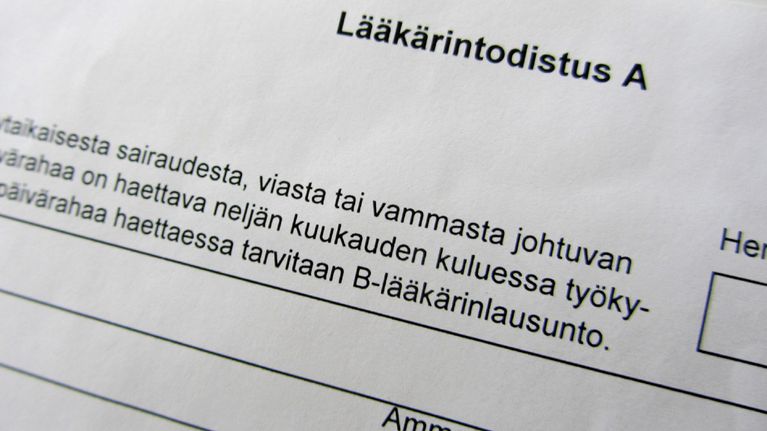 Lääkärintodistus.