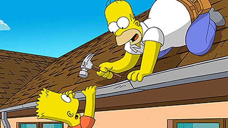 Bart (vas.) ja Homer Simpson (oik.)