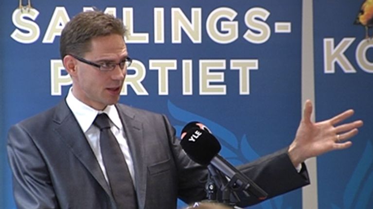 Kuvassa Kokoomuksen puheenjohtaja, valtiovarainministeri Jyrki Katainen.