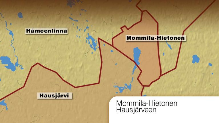 Kartta Mommila-Hietonen, Hämeenlinna, Hausjärvi