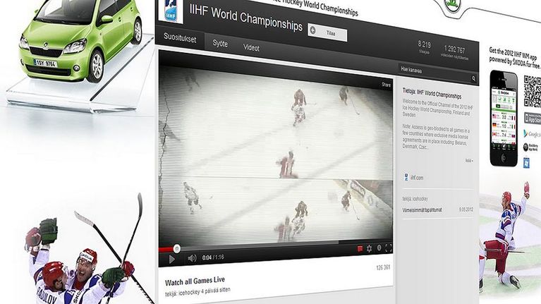 Kansainvälisen jääkiekkoliiton sivu YouTubessa.