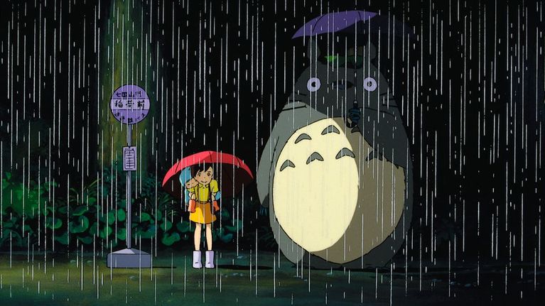 Lehdistökuvaa elokuvasta Naapurini Totoro. 