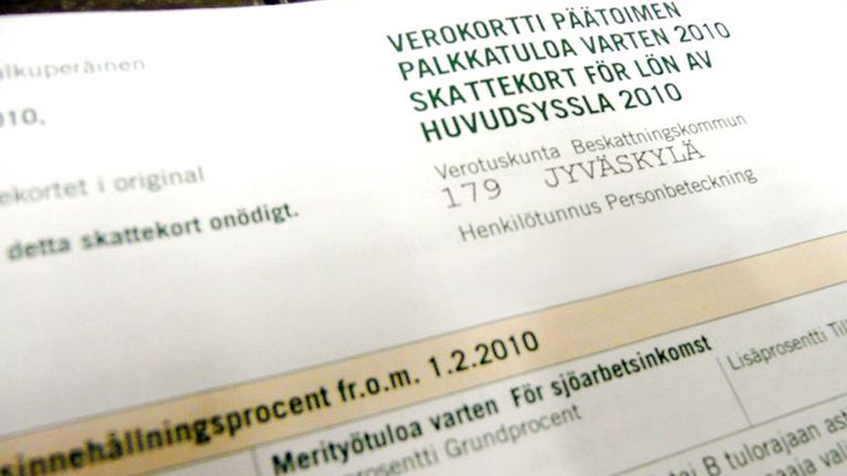 Vuoden 2010 verokortti.