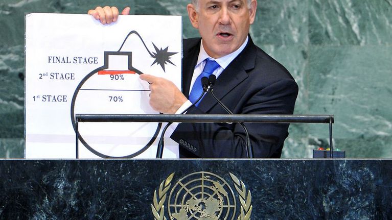 Israelin pääministeri Benjamin Netanjahu puhui YK:n yleiskokouksessa 27. syyskuuta.