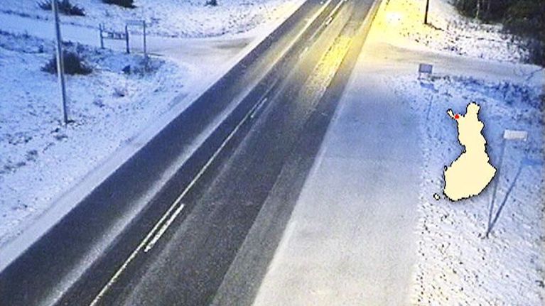 Liikenneviraston kelikamerakuva Leppäjärveltä 28.9.2012 klo 6:51.