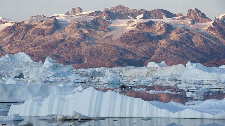 Melting ice in Greenland. 