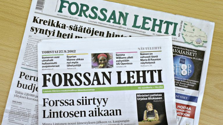 Forssan Lehti tabloidissa ja broadsheetinä