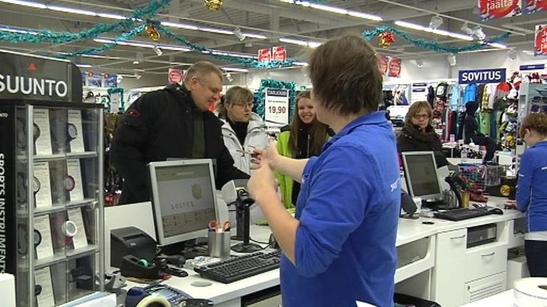 Tax free kauppaa Kuusamossa. Inter Sport.